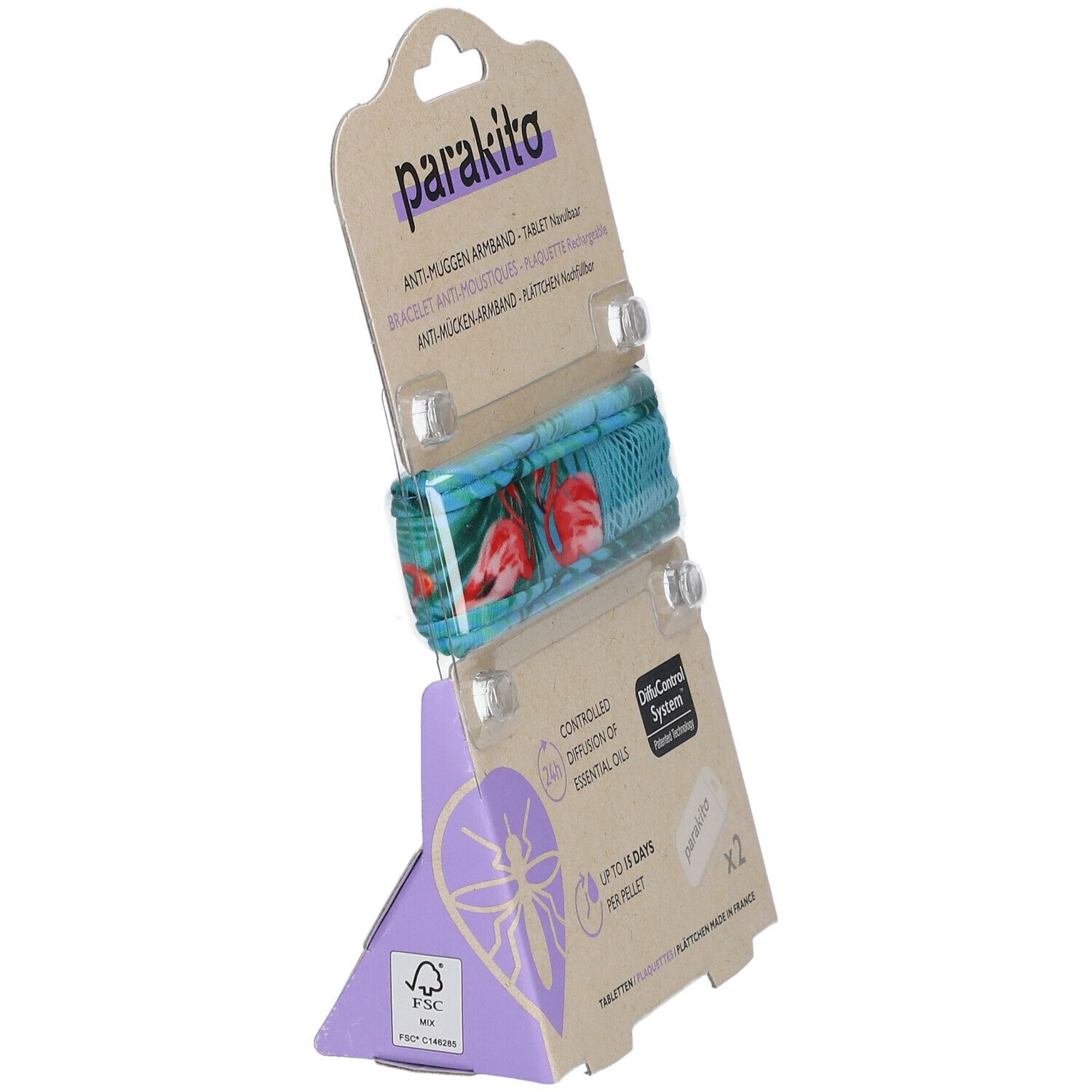 Para'Kito Anti-Mug Polsband Graffic Blue Flamingo Navulbaar