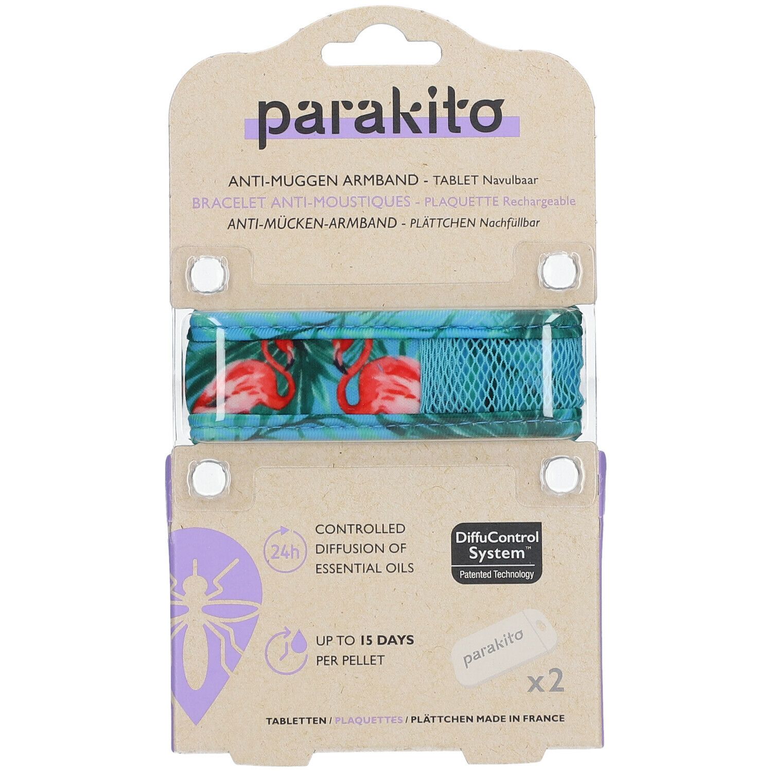 Para'Kito Anti-Mug Polsband Graffic Blue Flamingo Navulbaar