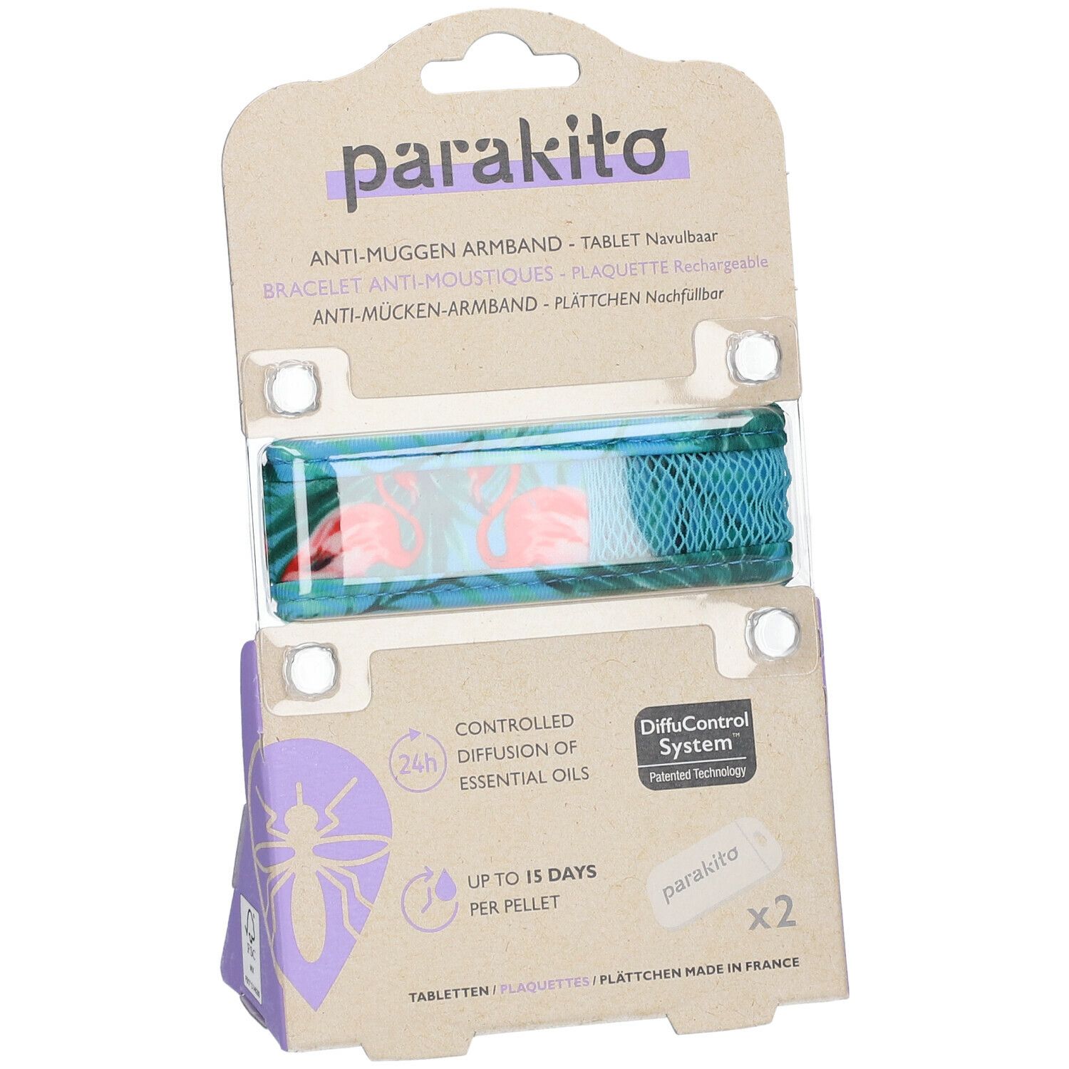 Para'Kito Anti-Mug Polsband Graffic Blue Flamingo Navulbaar