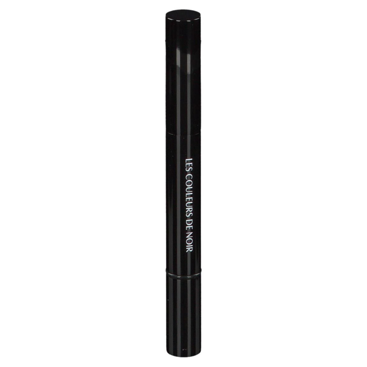 Zwarte pen met zwarte dop. Tekst op de pen: LES COULEURS DE NOIR.