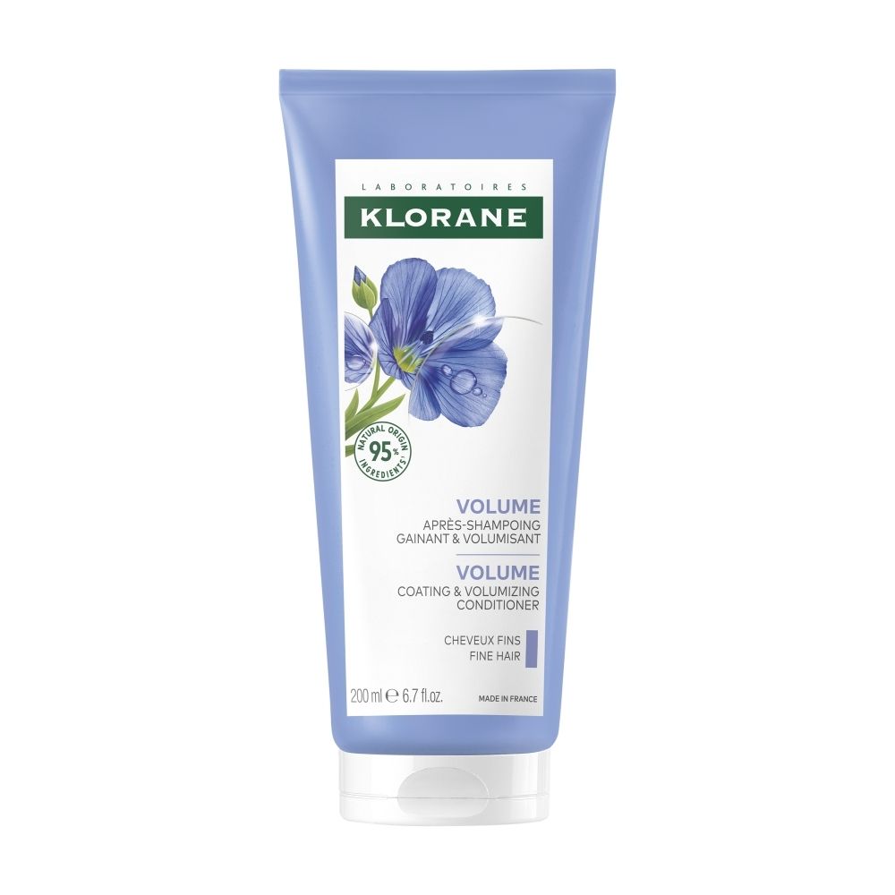 Tube KLORANE Volume Après-shampoing Gainant & Volumisant Cheveux Fins. 95% d'ingrédients naturels.