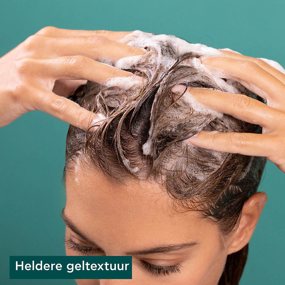APIVITA Oily Hair Shampoo fles met ingrediëntenlijst en keurmerken.