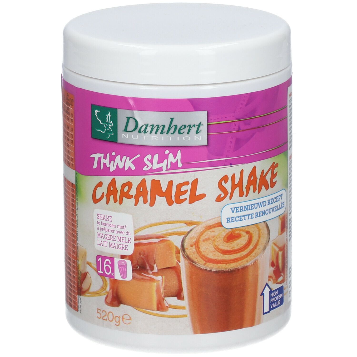 Damhert Think Slim Maaltijdshake Salted Caramel Met Tagatose 520 G ...