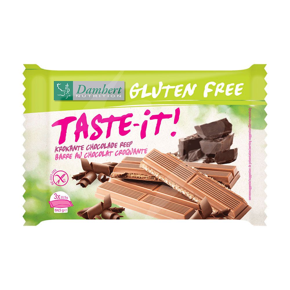 Damhert Gluten Free Taste-it! Krokante Chocoladereep