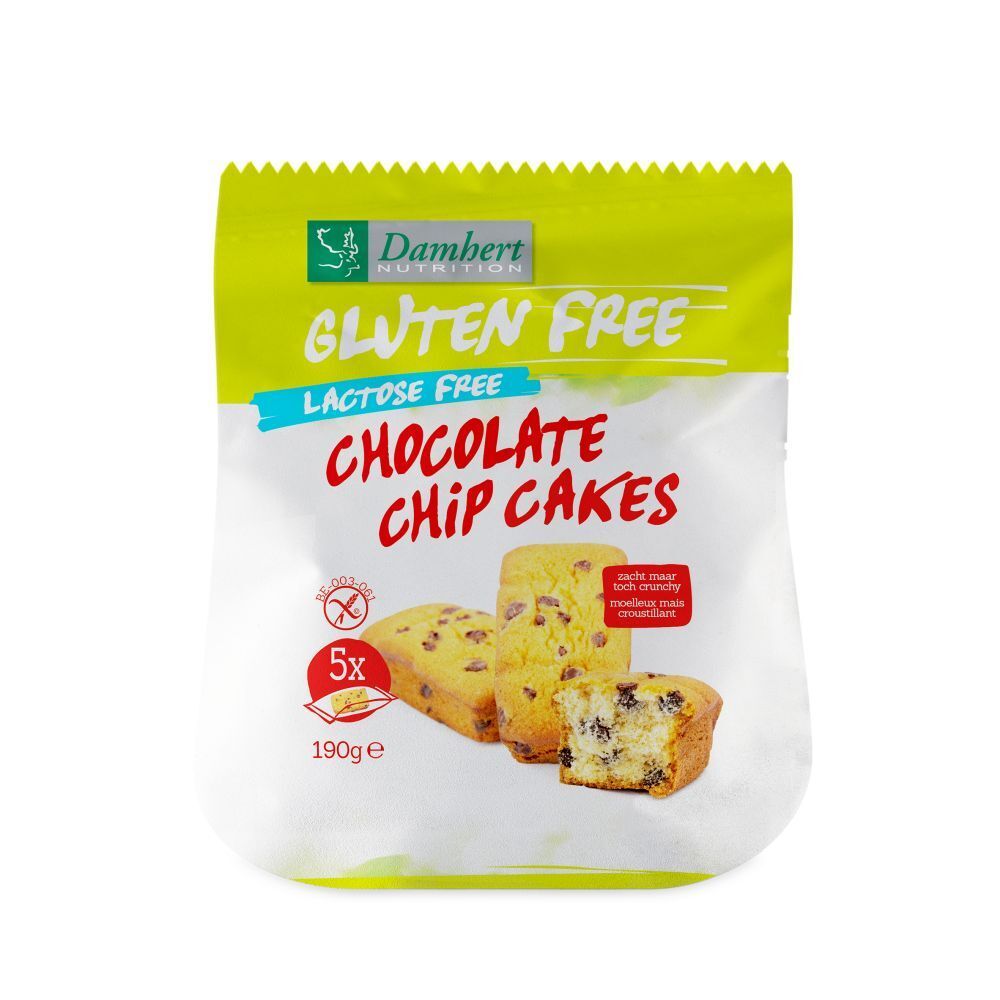 Damhert Gluten Free Chocolate Chip Mini Cakes Lactose Free 190 G ...