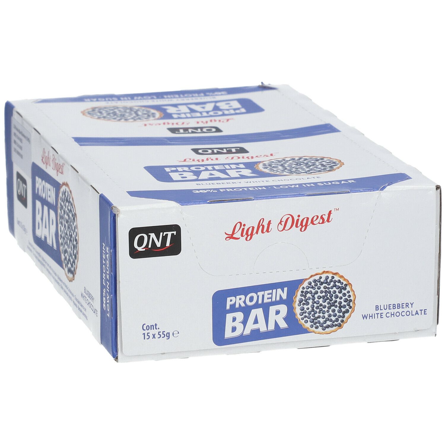 QNT Protein Bar Blueberry White Chocolate Light Digest