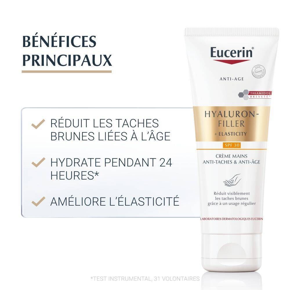 Eucerin Hyaluron-Filler + Elasticity SPF 30 Crème Mains Anti-Taches & Anti-Âge