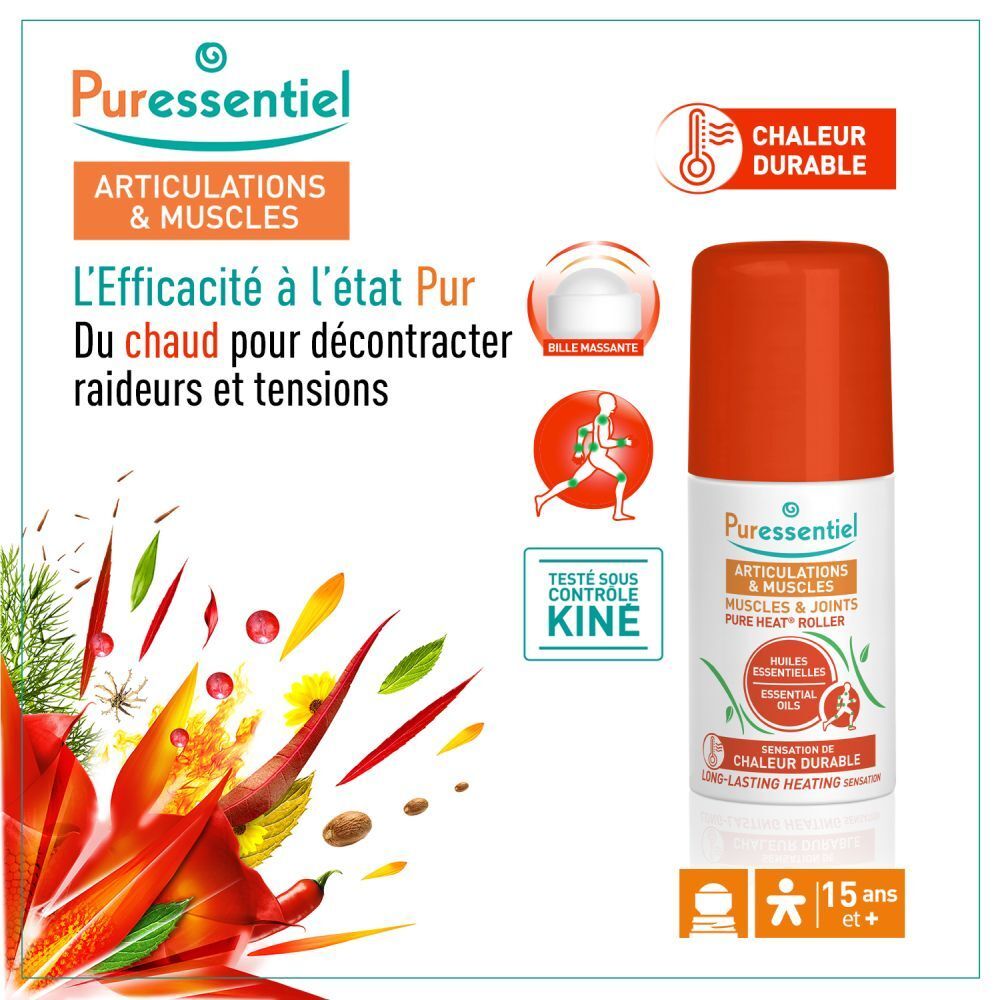 Puressentiel Roller Articulations & Muscles aux 14 huiles essentielles et extraits végétaux.