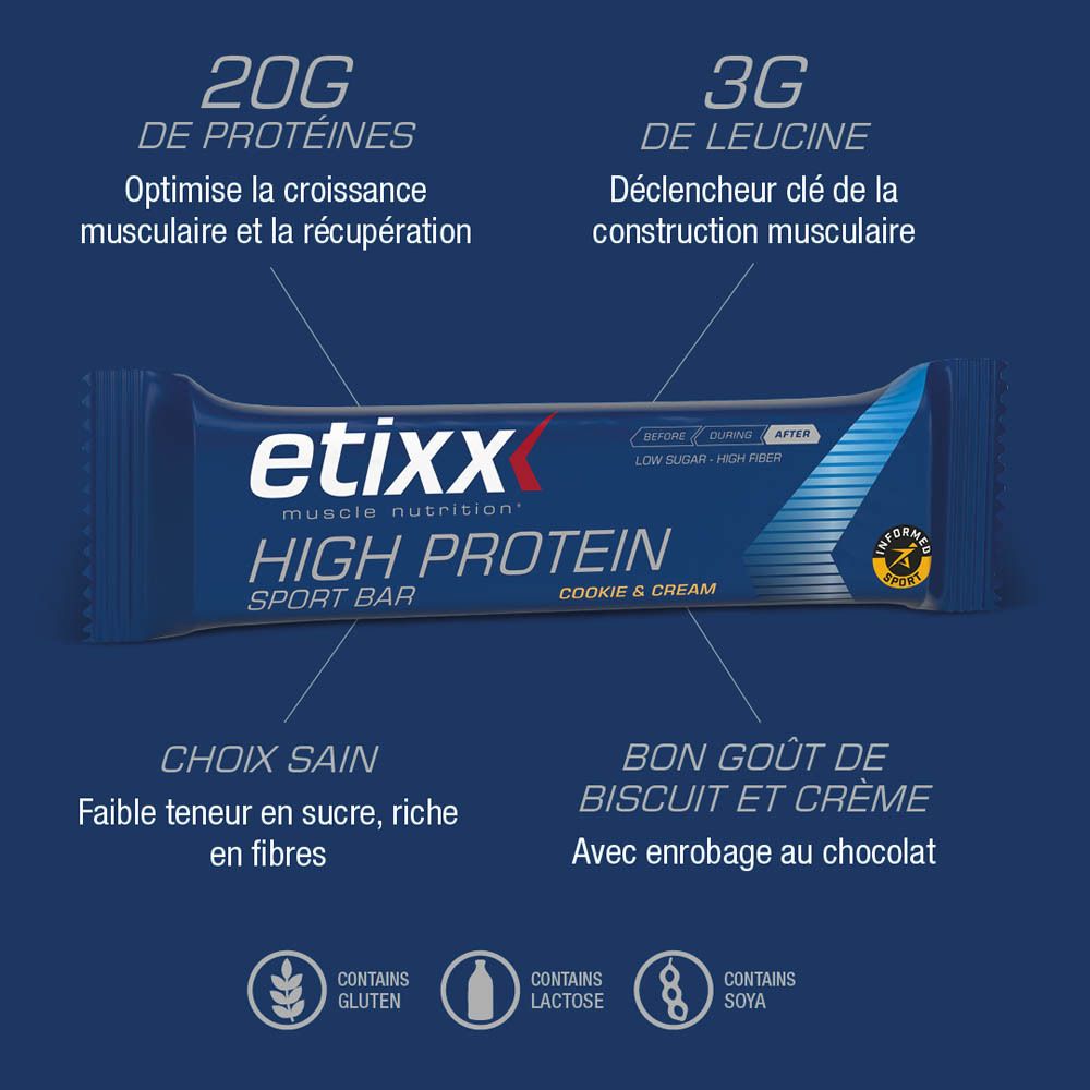 Etixx High Protein Sport Bar Cookie & Cream