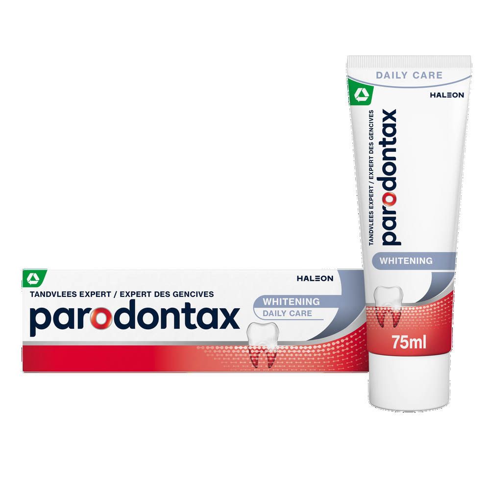 Tube de dentifrice Parodontax Whitening. 75ml. Blanchiment.