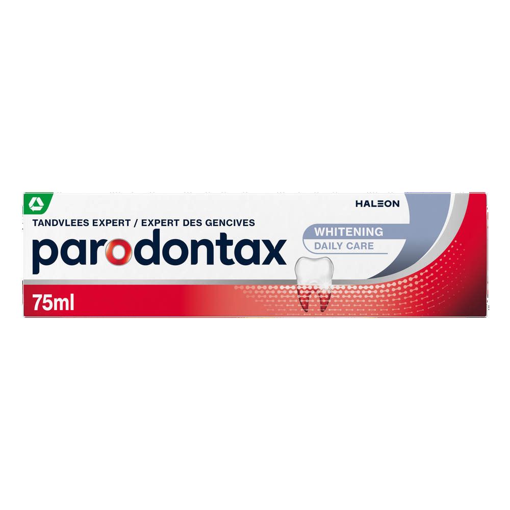 Tube de dentifrice Parodontax Whitening. 75ml. Blanchiment.