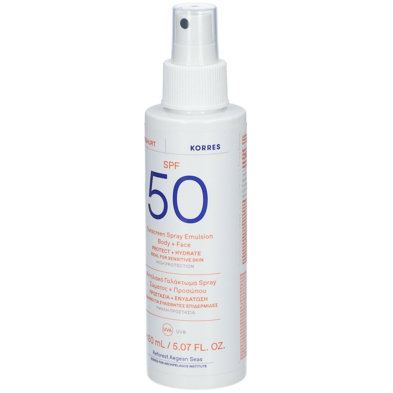 Korres Yoghurt Sunscreen Spray Emulsion Face & Body SPF50