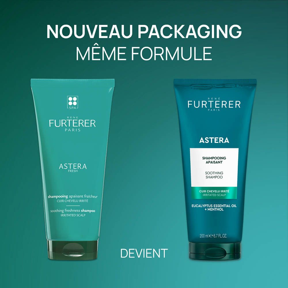 Deux tubes de shampooing René Furterer, Astera Fresh et Astera.