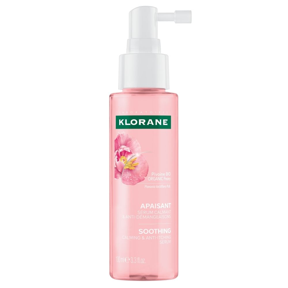 KLORANE SOS Serum met Pioenroos BIO, flesje 100ml met applicator.