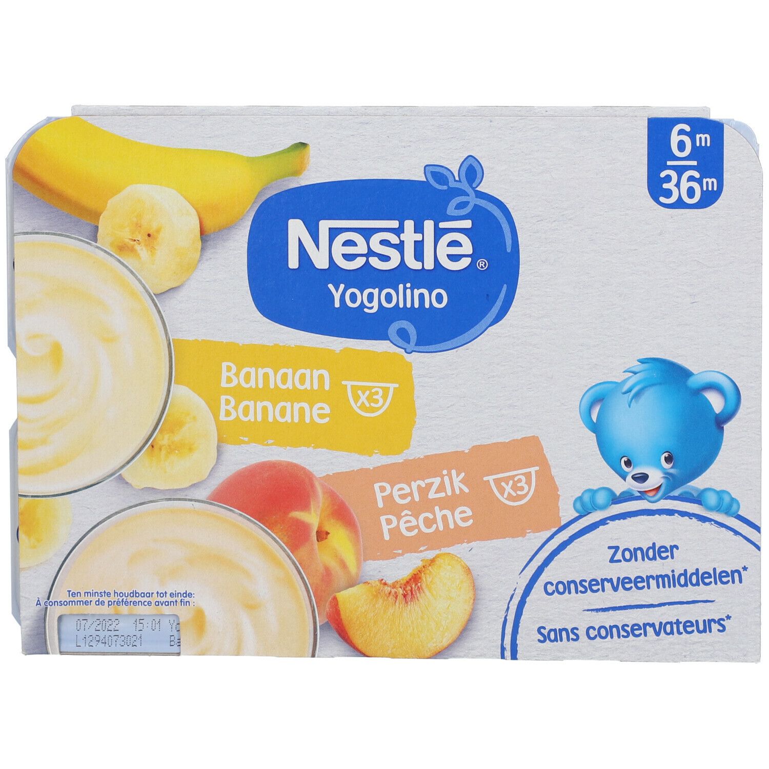 Nestlé® Yogolino Banaan - Perzik 6-36 Maanden