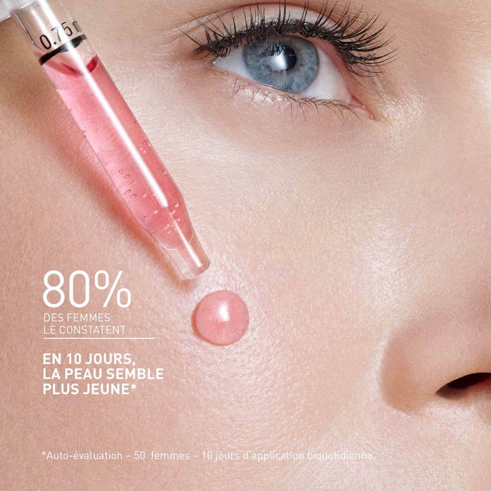 Boîte avec texte: FILORGA, NCEF-SHOT, concentré. Pour rides, fermeté, éclat.