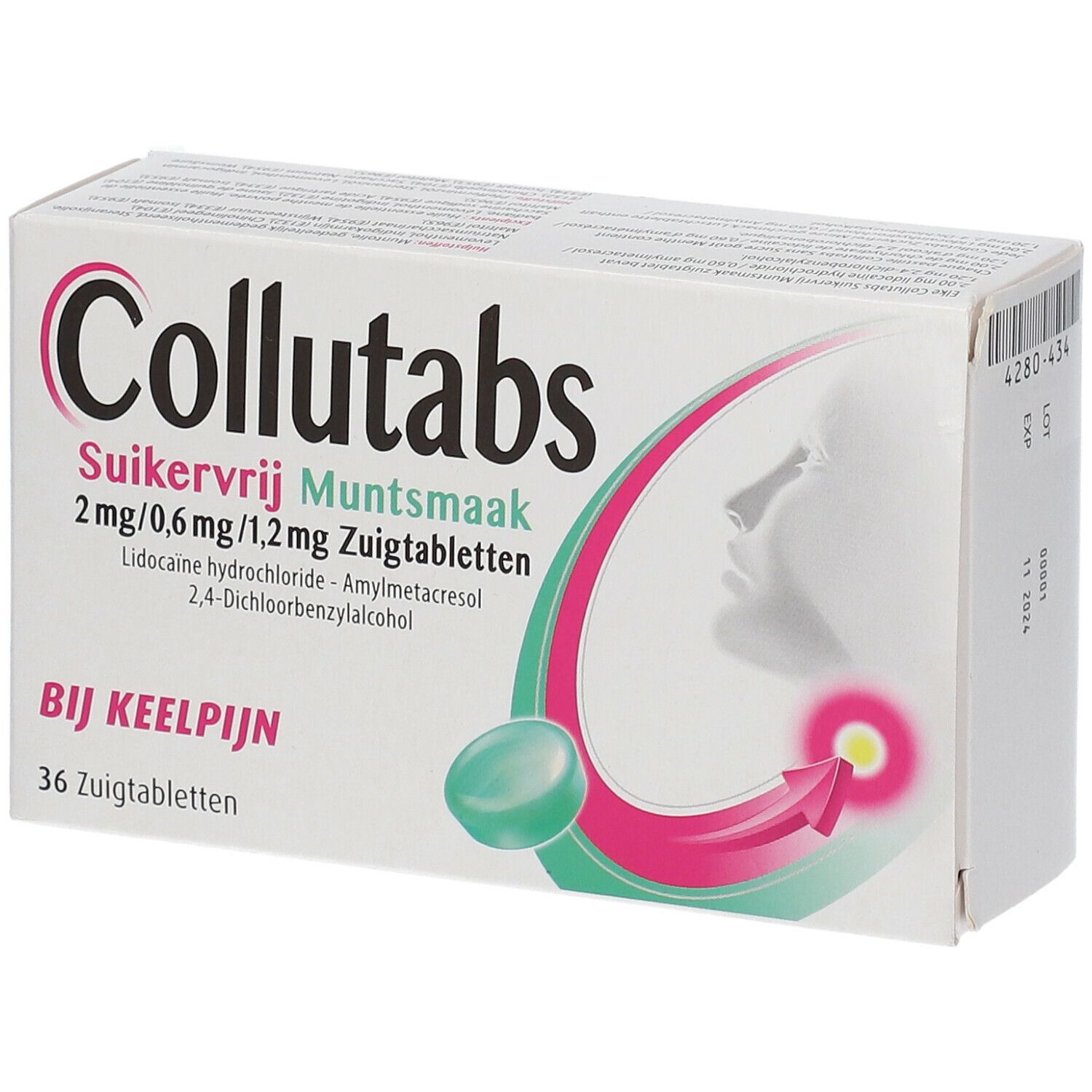 Collutabs Sans Sucre Goût Menthe 2 mg/0,6 mg/1,2 mg