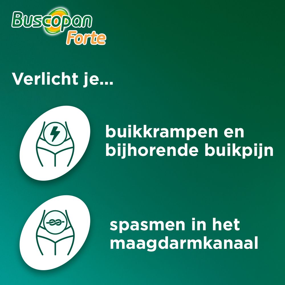 Afbeelding: buik met pijn. Buscopan Forte werkt lokaal.