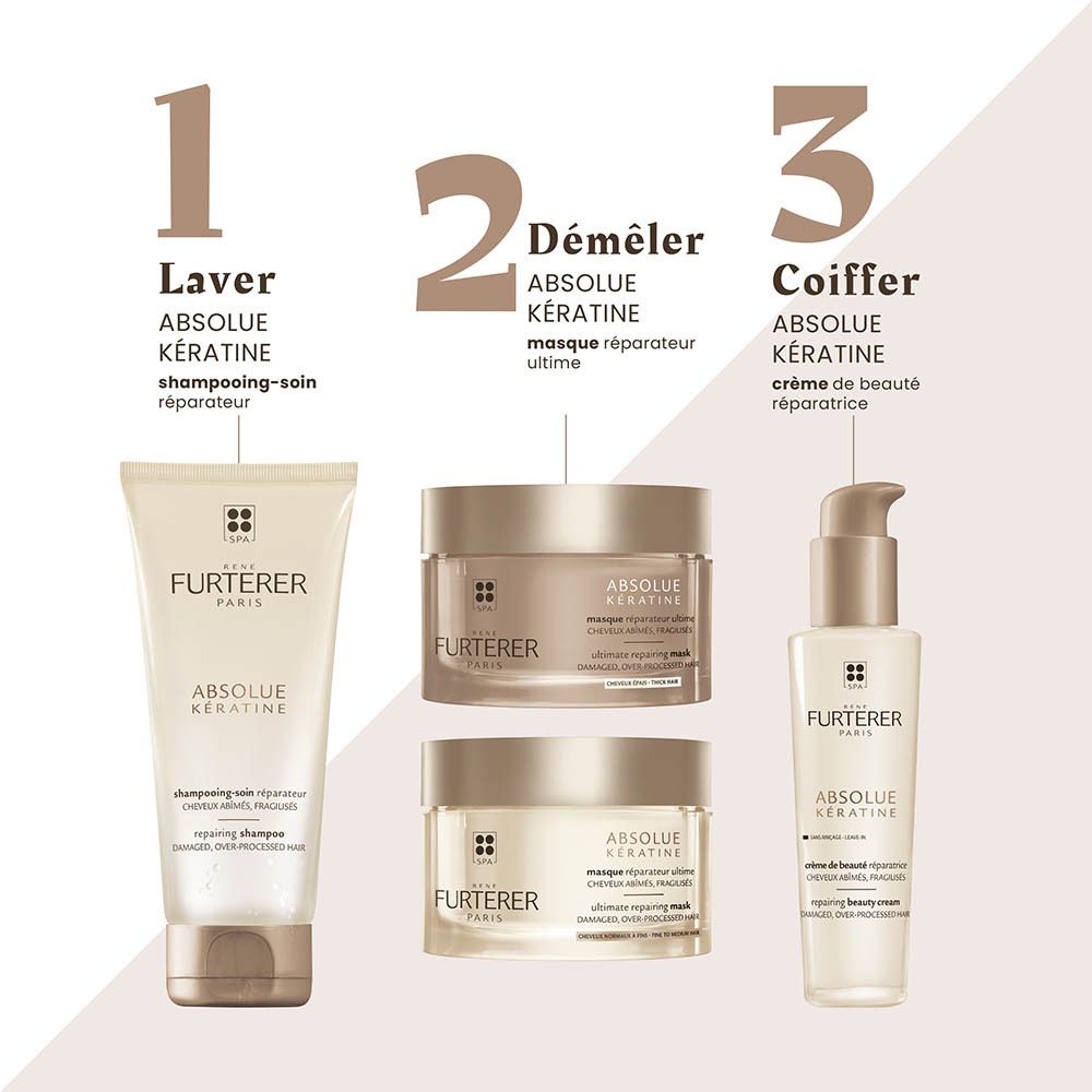 René Furterer Absolue Kératine : Shampooing, Masque et Crème.