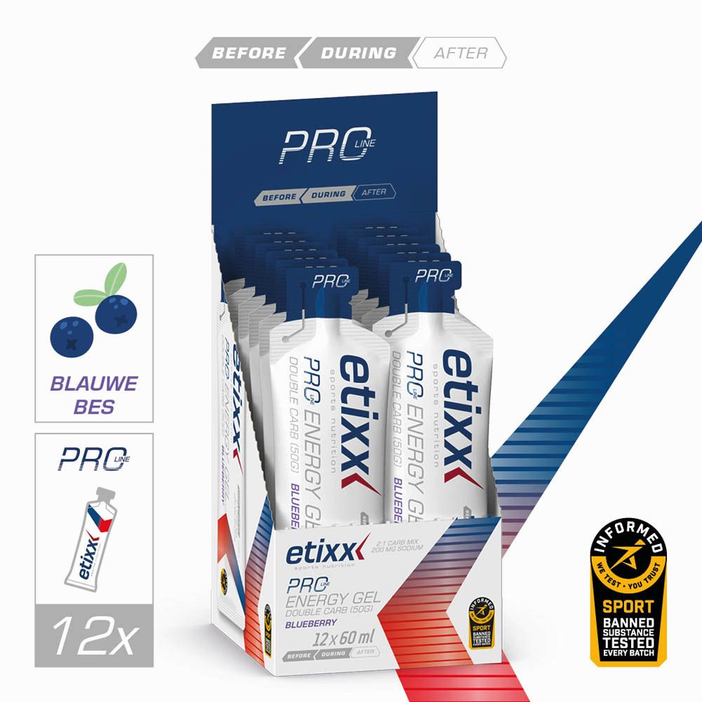 Etixx Double Carb Energy Gel PRO LINE Blueberry