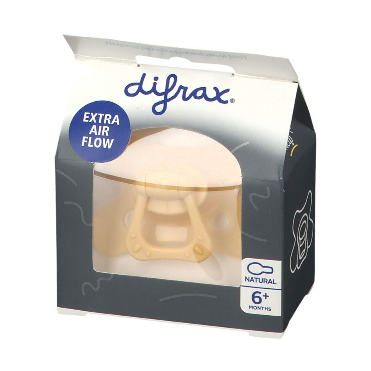 Difrax Sucette Natural Peach 6 Moins+