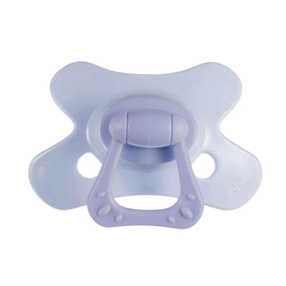 Sucette bleu clair. Marque Difrax. Forme avec poignée. Pour bébés.