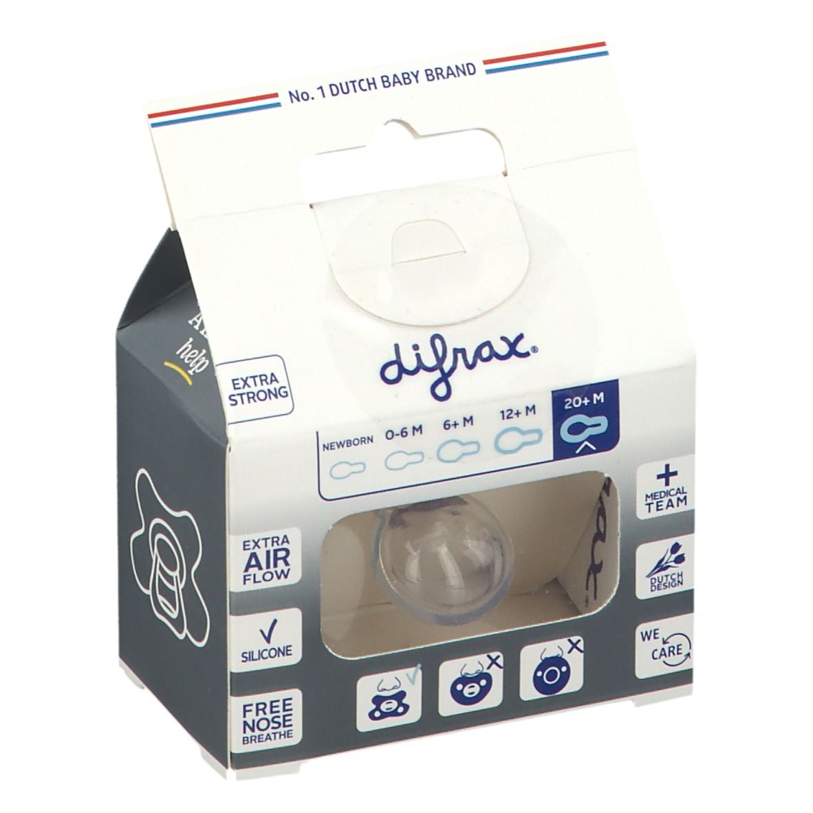 Difrax Sucette Natural Rose 20 Moins+