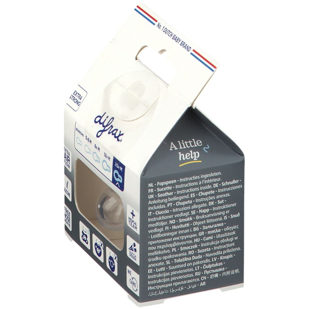 Difrax Sucette Natural Rose 20 Moins+