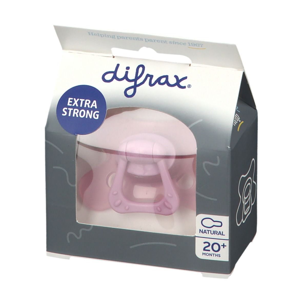 Difrax Sucette Natural Rose 20 Moins+