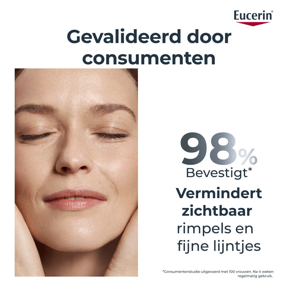 Valideerd door consumenten: 98% bevestigt zichtbare vermindering van rimpels en fijne lijntjes.