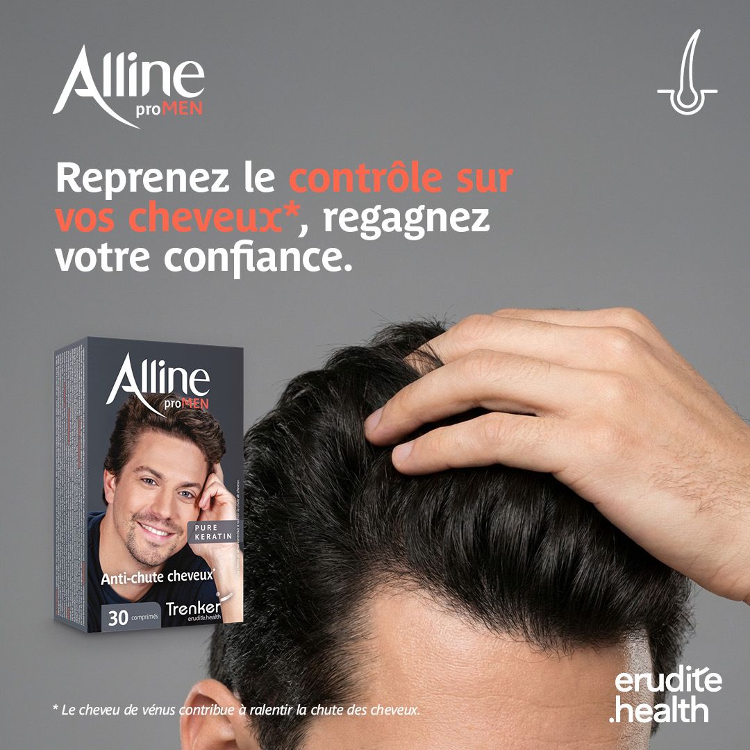 Boîte Alline proMen, vue latérale avec informations détaillées.