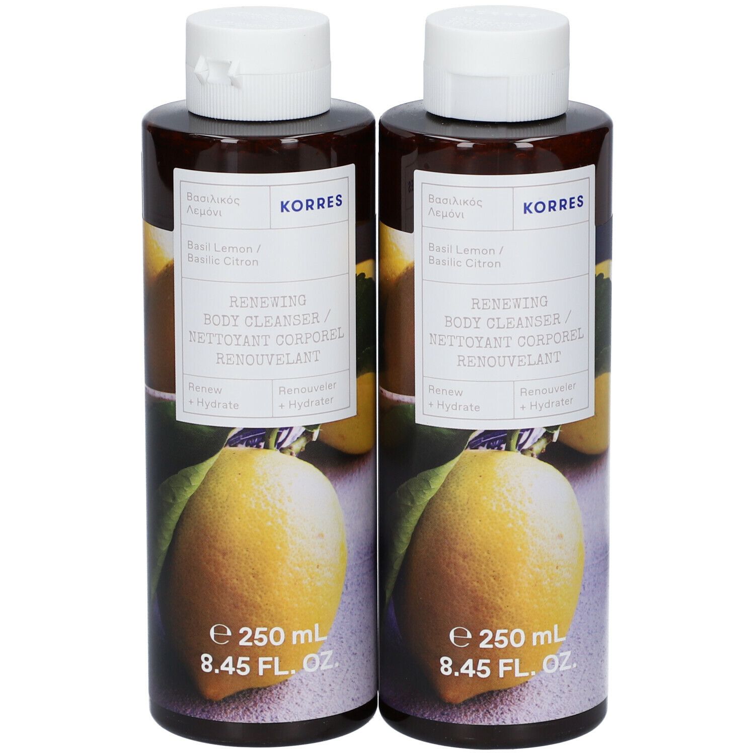Korres Basil Lemon Renewing Body Cleanser 1+1 GRATIS