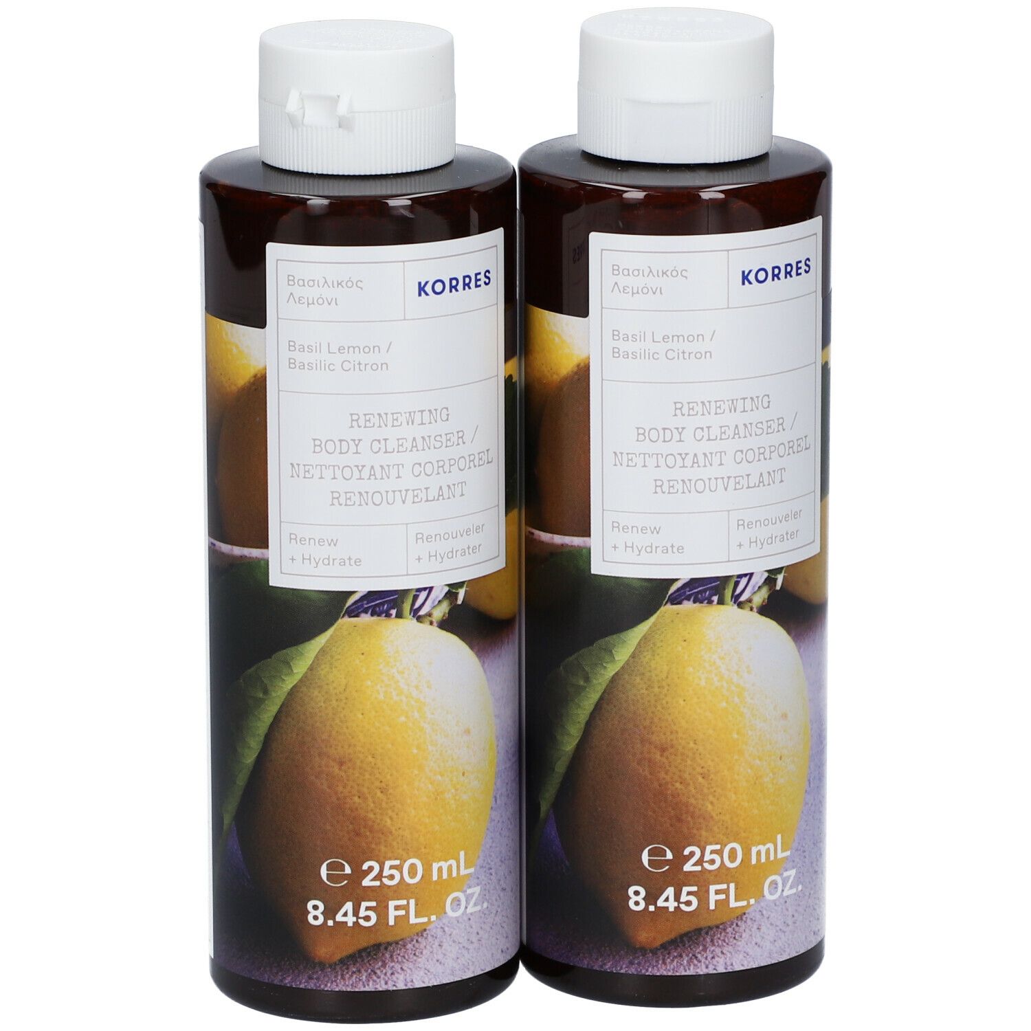 Korres Basil Lemon Renewing Body Cleanser 1+1 GRATIS