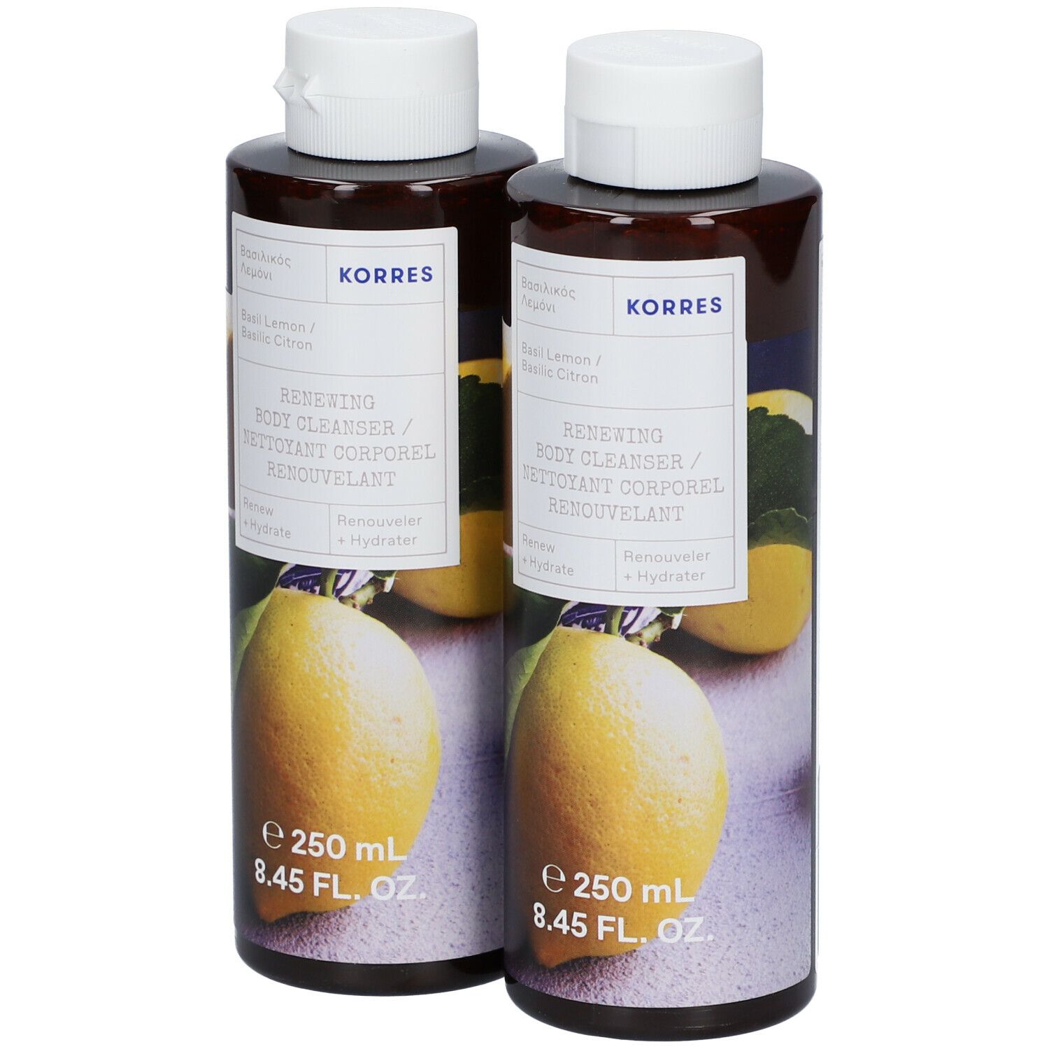 Korres Basil Lemon Renewing Body Cleanser 1+1 GRATIS
