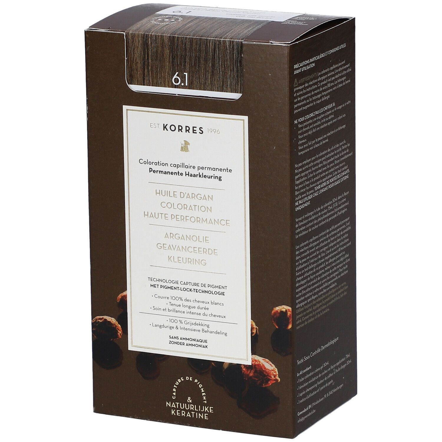 Korres Argan Oil Advanced Colorant 6.1 Ash Dark Blonde