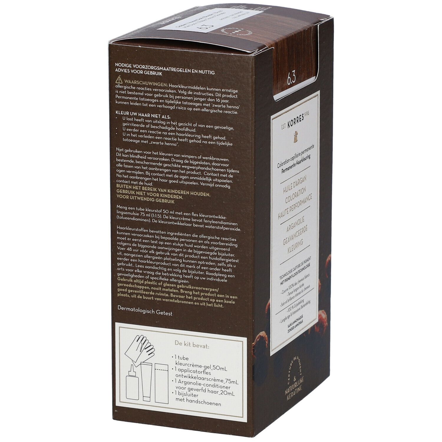 Korres Argan Oil Advanced Colorant 6.3 Golden Honey Dark Blonde