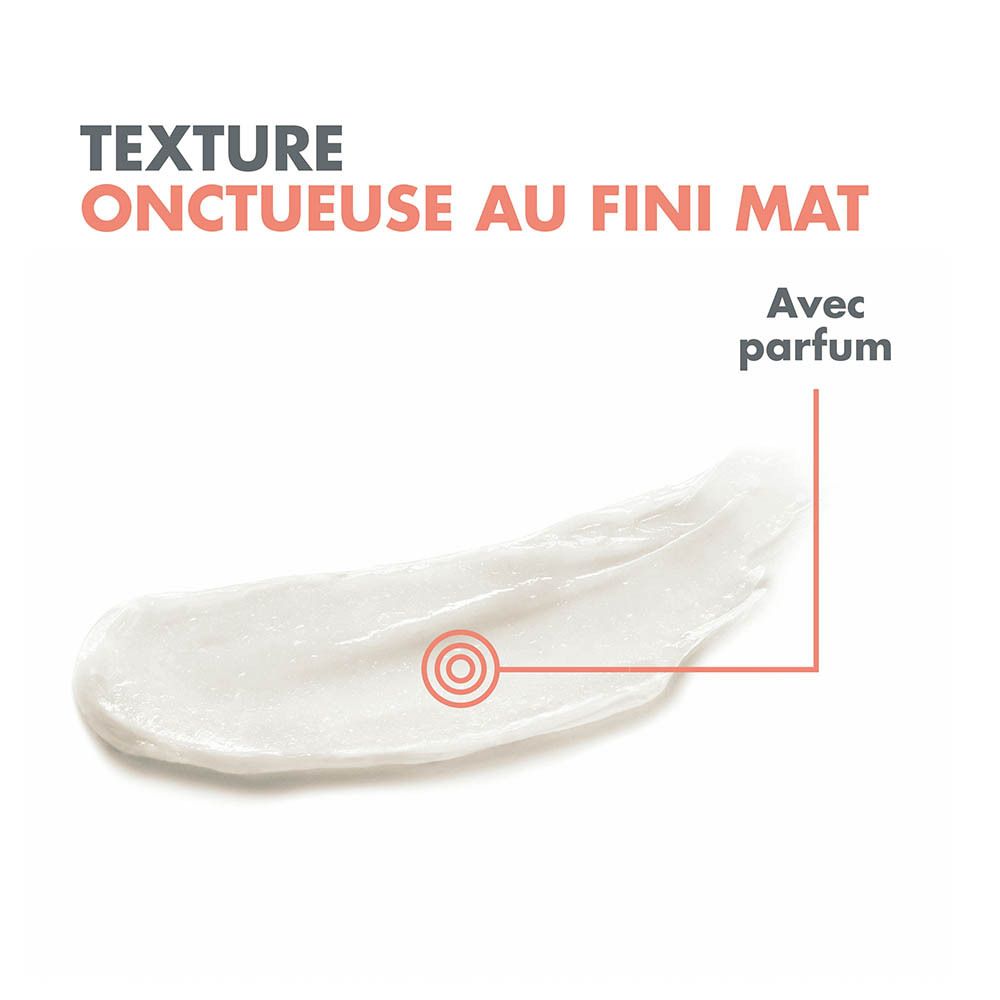 Texture onctueuse finition mate et parfumée. Montre une rougeur circulaire.
