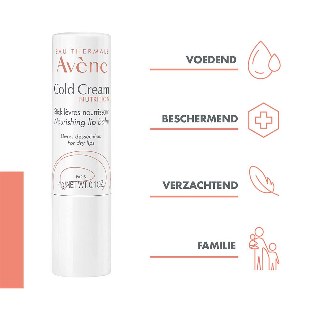 Avene Cold Cream Nutrition voedende lippenbalsem stick voor droge lippen.