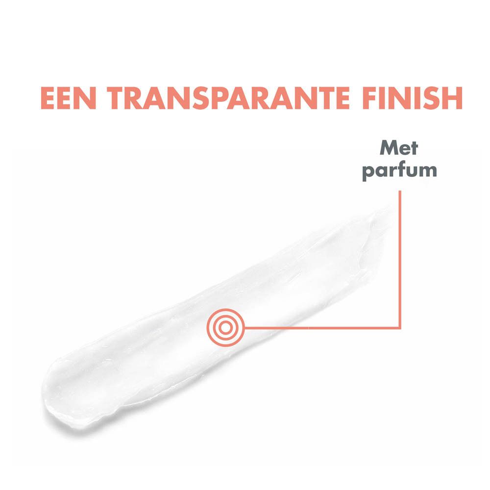 Productmonster. Tekst: Een transparante finish. Met parfum.