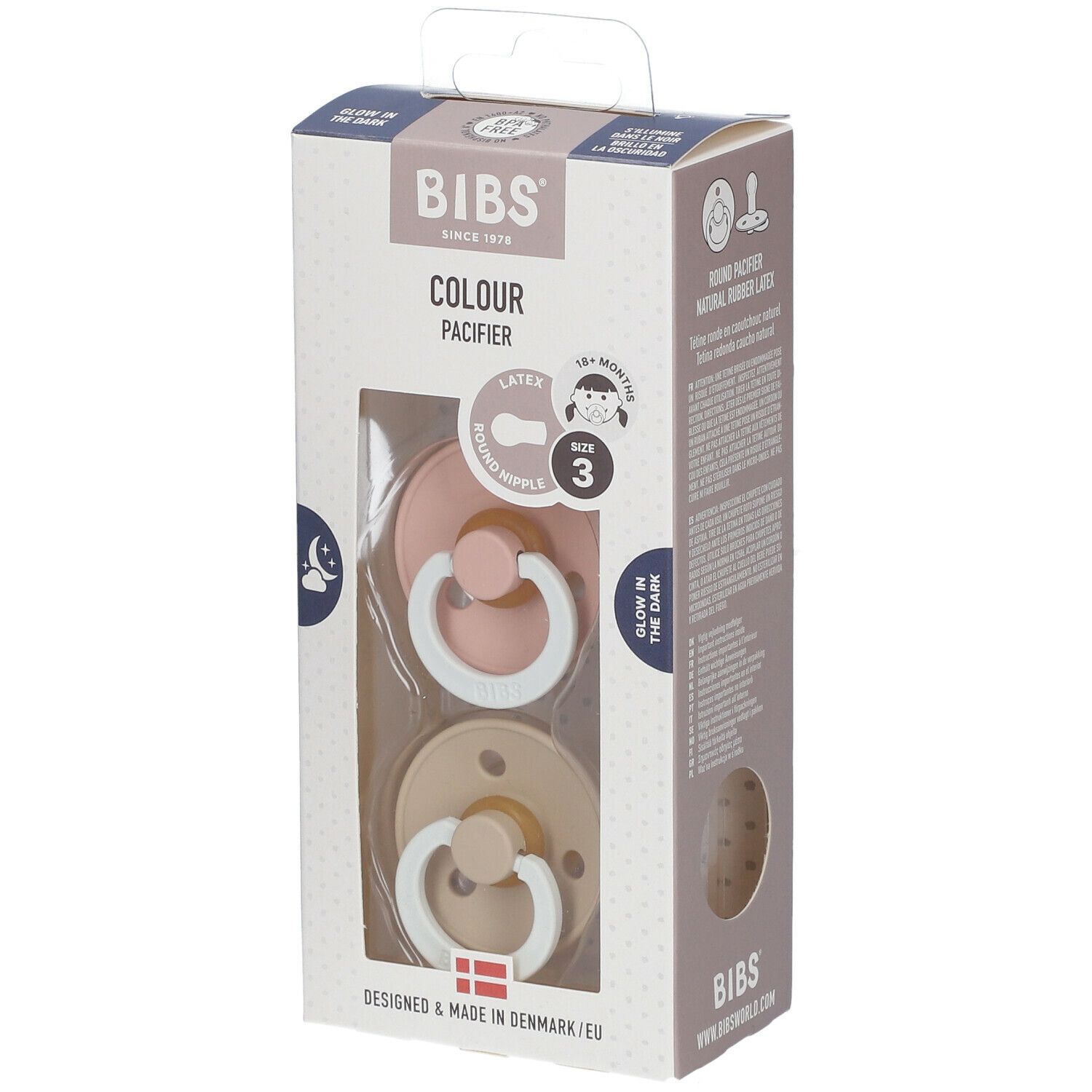 BIBS Glow in the Dark Fopspeen Blush - Vani vanaf 18 Maanden