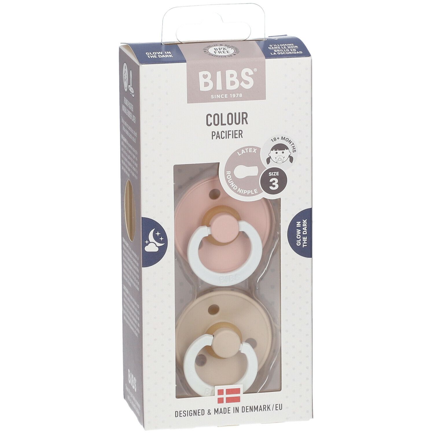 BIBS Glow in the Dark Fopspeen Blush - Vani vanaf 18 Maanden