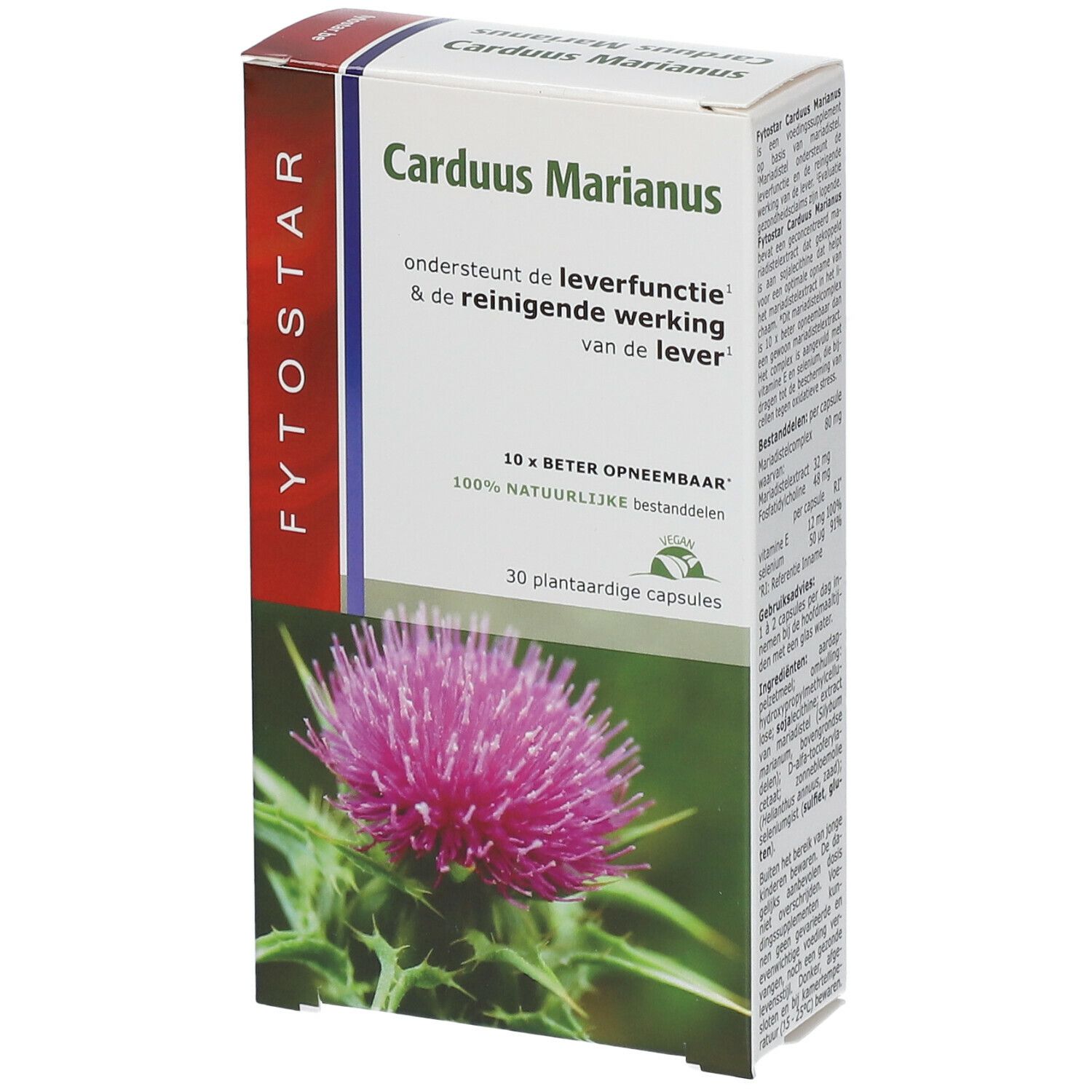 Fytostar Carduus Marianus – Fonction Hépatique Saine – Végane à la Vitamine E et au Chardon-Marie