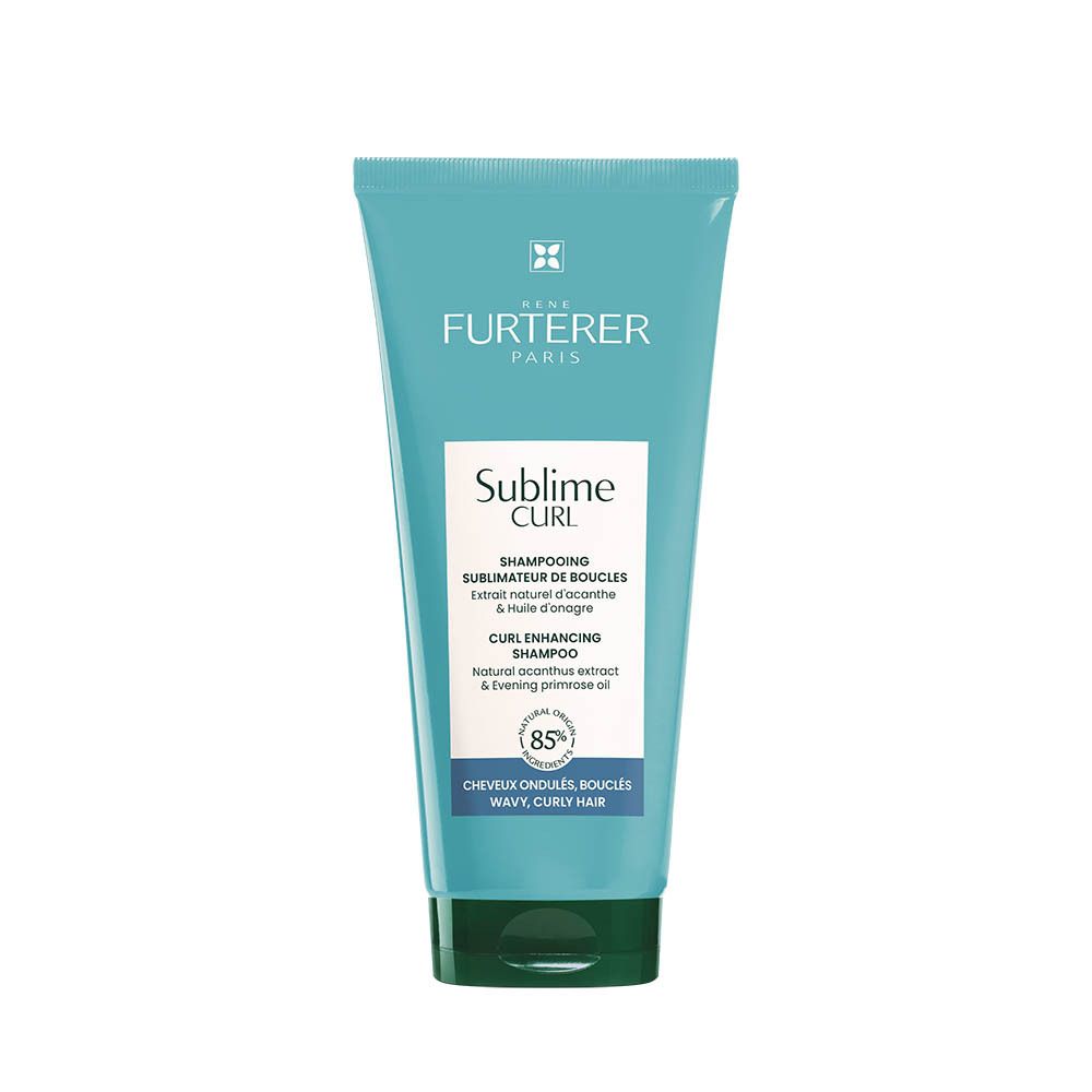 Flacon, Sublime Curl Shampooing, 85% d'ingrédients naturels, formule biodégradable, sans silicone, vegan.