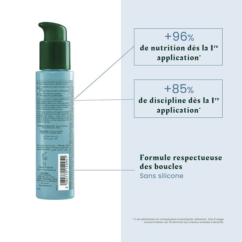 Arrière d'une bouteille Klorane Cica-Sérum avec instructions d'utilisation et ingrédients.