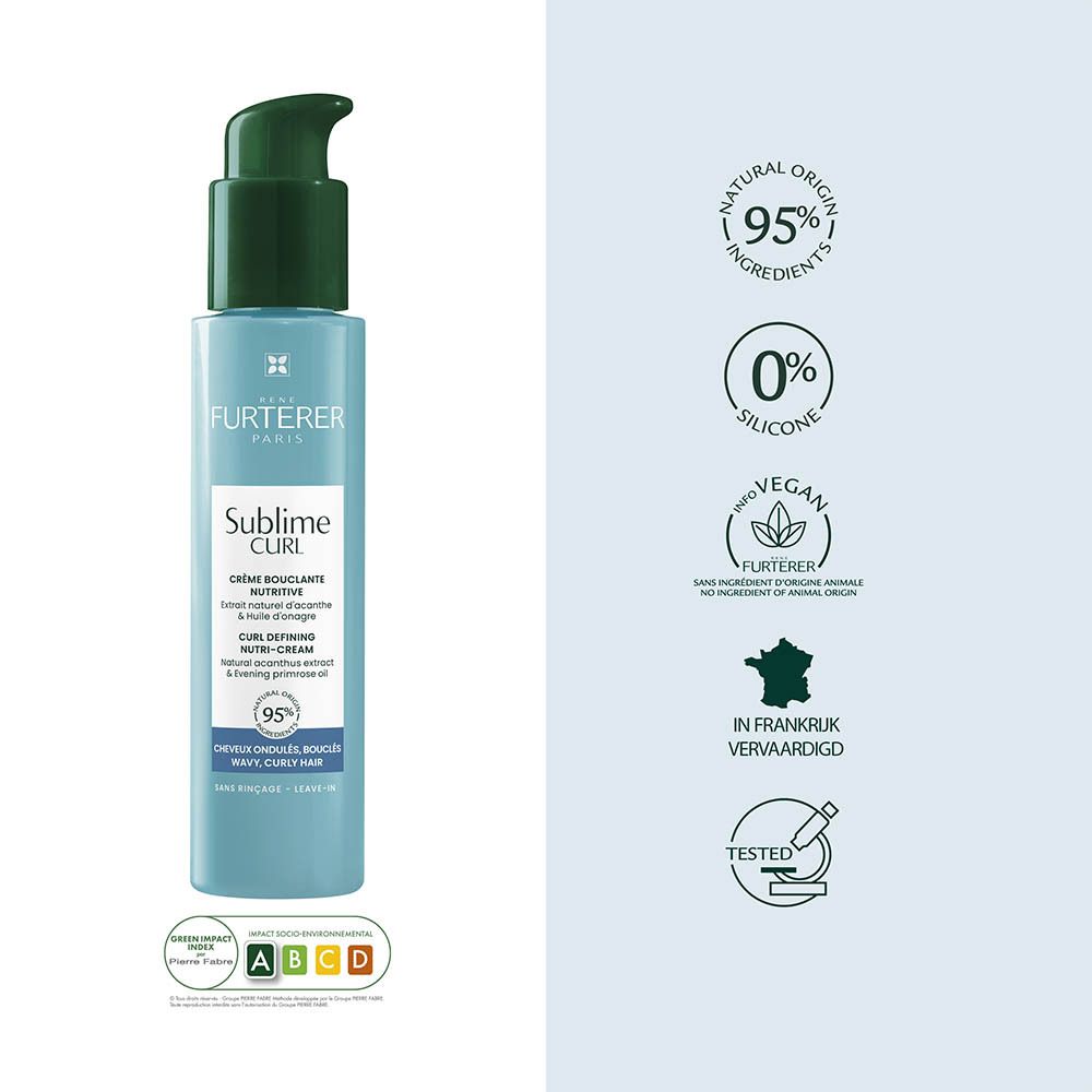 Rene Furterer Sublime Curl Leave-in serum dat krullen definieert voor golvend, krullend haar.