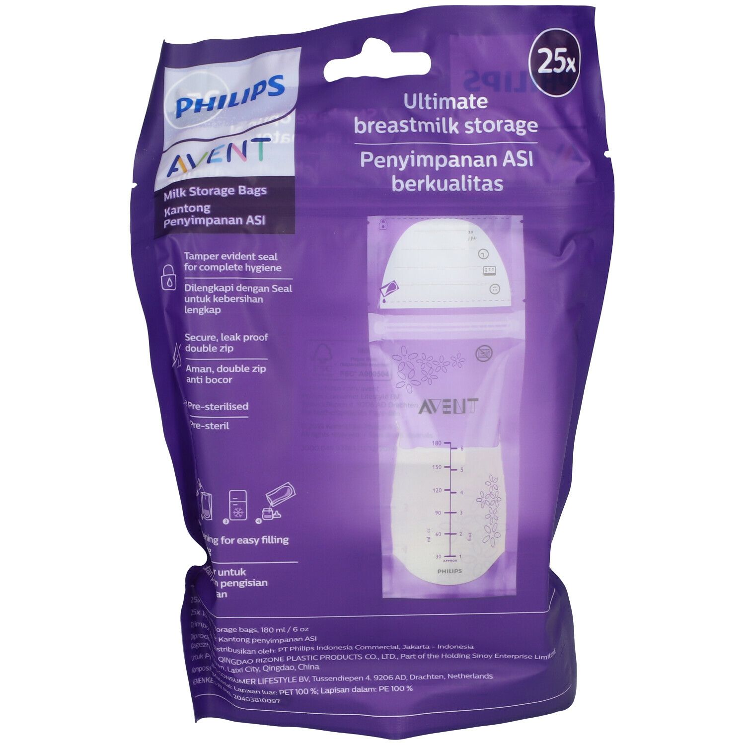 Philips Avent Bewaarzakjes 180 ml SCF603/25