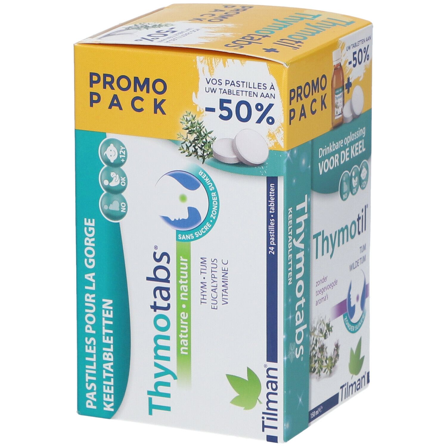 Thymotil Sirop pour la Gorge + Thymotabs Goût Naturel