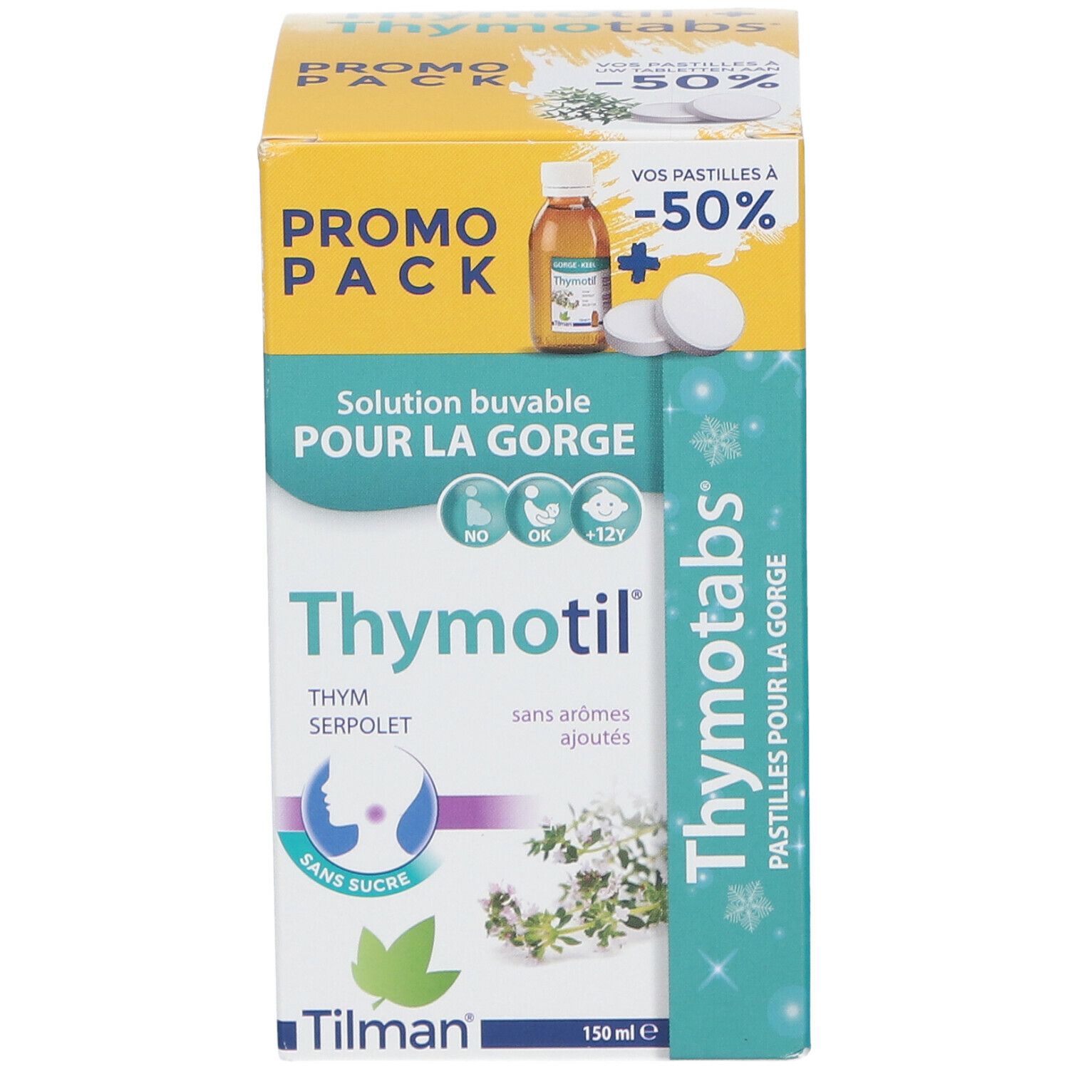 Thymotil Sirop pour la Gorge + Thymotabs Goût Naturel