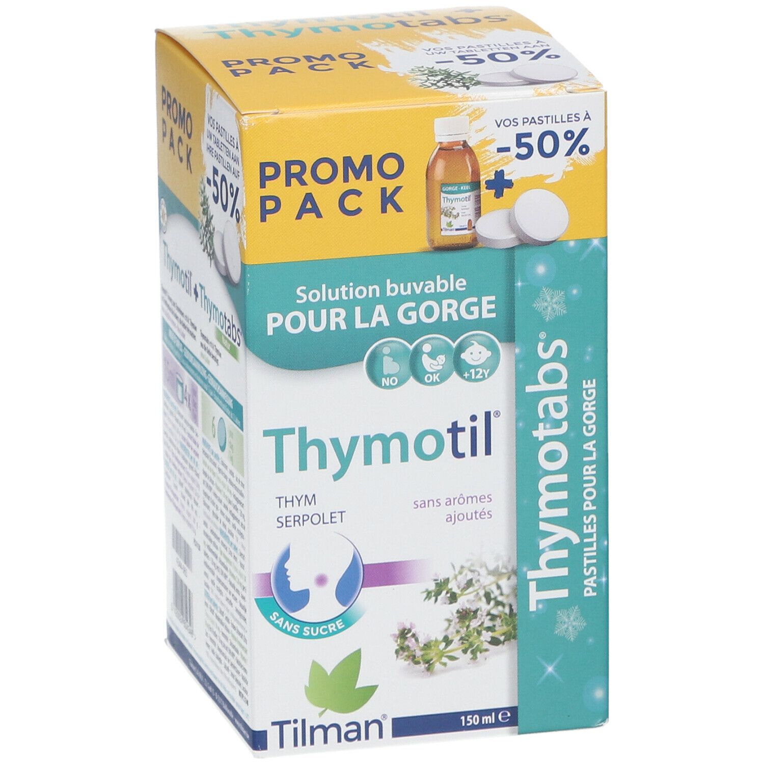 Thymotil Sirop pour la Gorge + Thymotabs Goût Naturel