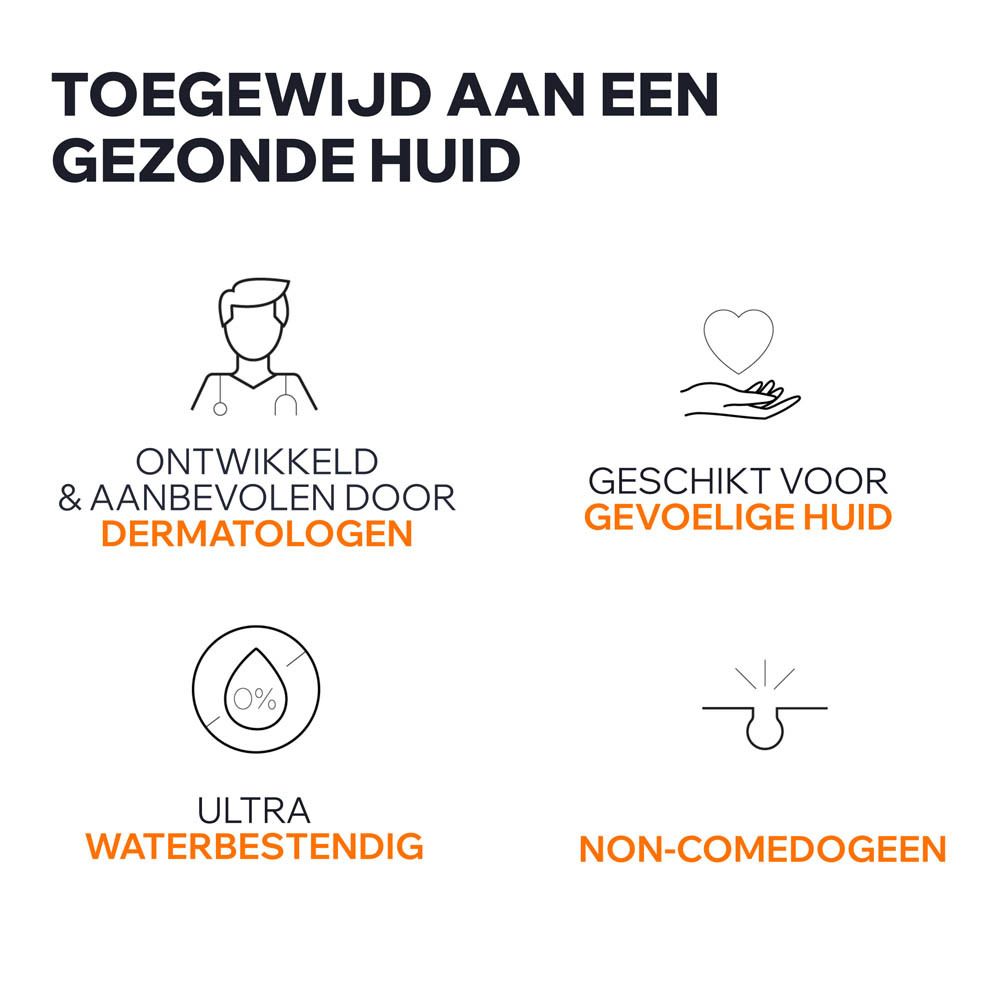 Afbeelding: Voor een gezonde huid. Aanbevolen door dermatologen. Voor gevoelige huid. Niet-comedogeen.
